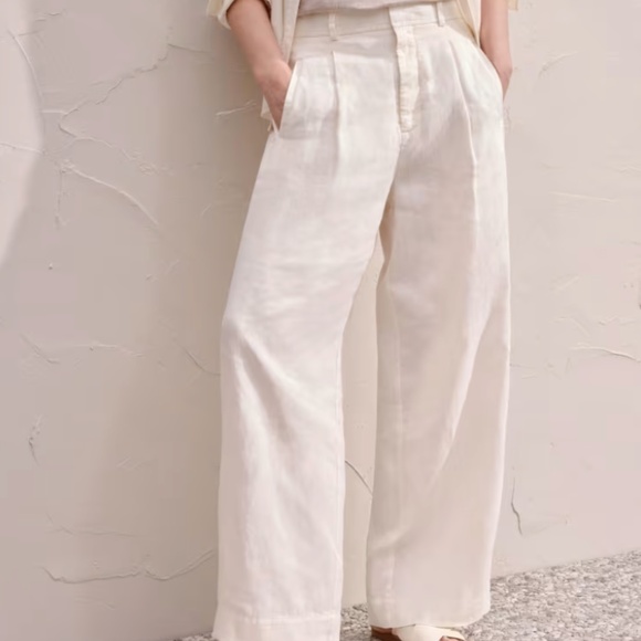 The linen way-high drape pant, bone, everlane - Picture 7 of 9